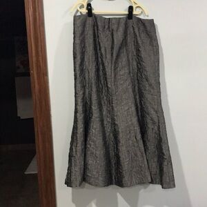 Peter Nygard Textured Gray Maxi Skirt
